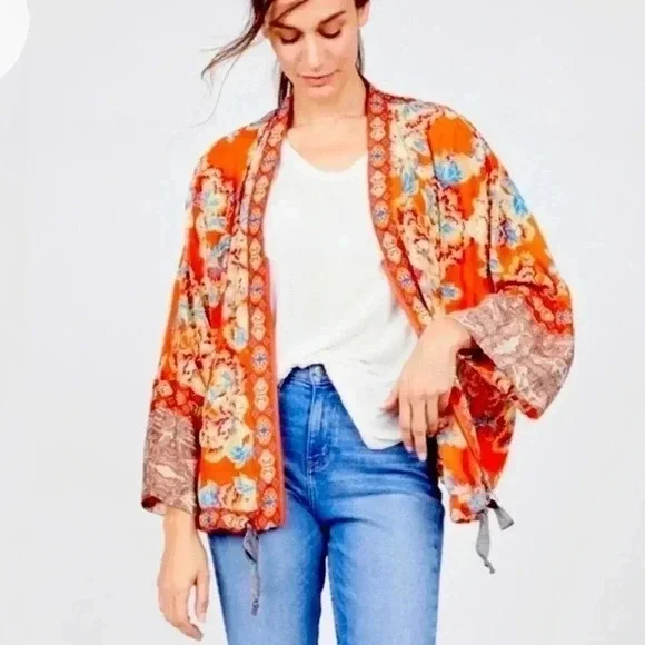 Free People Front Zip Kimono Jacket Size XS ❤️ - Picture 4 of 11